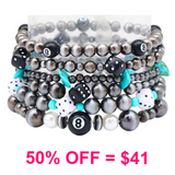 Multi Strand Dice/8 Ball Navajo Bead Bracelet