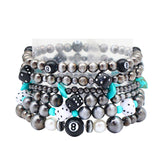 Multi Strand Dice/8 Ball Navajo Bead Bracelet