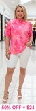 Pink Marble print mesh top