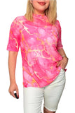 Pink Marble print mesh top