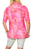 Pink Marble print mesh top