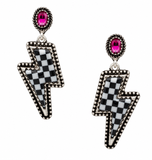 Lightning Checker Post Earring