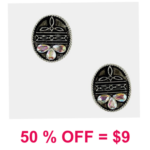 Western Boot Stitch Post Earring