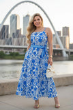 S,M,L,XL : Blue & White Dress