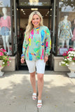 Bird print long sleeve top