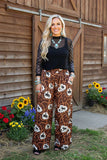 Brown Western wide leg pants