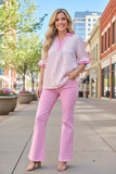 Pink and White stripe blouse