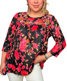 Floral Top with embroidery chest