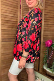 Floral Top with Embroidery chest