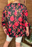 Floral Top with Embroidery chest