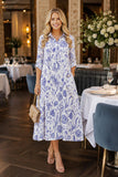 3X : Floral Maxi Dress with collar