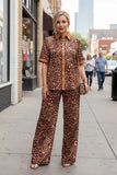 Leopard 2 piece top & pant set