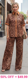 Leopard 2 piece top & pant set