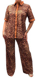 Leopard 2 piece top & pant set