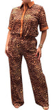 Leopard 2 piece top & pant set