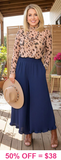 Navy ruffle wide leg pants