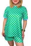Green & Blue Checkered Shirt and Short set