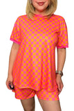 Pink Checkered Shirt and Short set