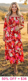 Orange & Pink Floral Smocked Dress