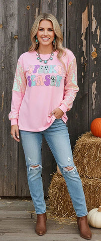 * Spooky Season sequin long sleeve top