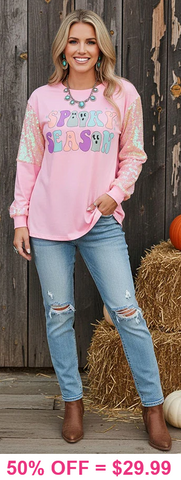 Spooky Season sequin long sleeve top