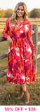 Orange & Pink Printed Dress