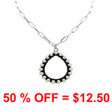 Teardrop Pendant Wester Paperclip necklace