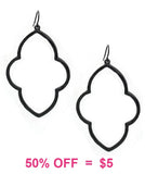 Geometric Shape Black Earrings