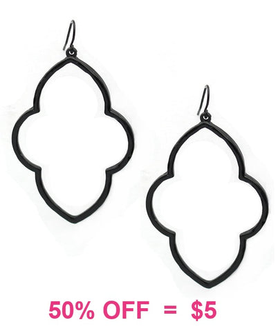 Geometric Shape Black Earrings
