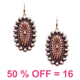 Western Concho w/Navajo Bead Dangle Earring