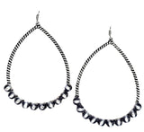 Western Rope Texture Teardrop w/Navajo Bead Earring