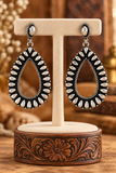 Silver studded teardrop earrings with stud post