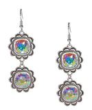 Flower Glass Stone Dangle Earring