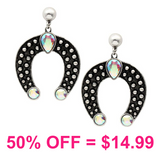 Bubble Dot Squash Blossom w/Glass Stone Post Earring