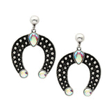 Bubble Dot Squash Blossom w/Glass Stone Post Earring