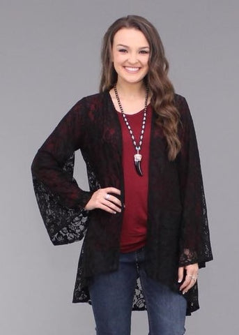 REG SIZE : Black lace cardigan