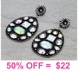 Western Bling Teardrop Concho Stud Earrings