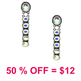 Western Glass Stone Bar Post Dangle Earring