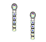 Western Glass Stone Bar Post Dangle Earring