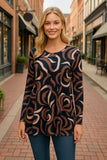 *Espresso Swirl  Long Sleeve Top