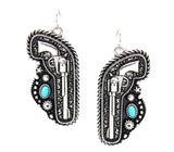 Western Hunting Pistol Dangle Earring