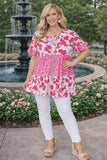 Pink Cow print & Leopard baby doll top