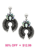 Silver Squash Blossom earrings with bling