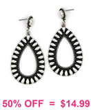 Silver studded teardrop earrings with stud post