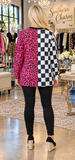Checkered & Pink Leopard cardigan