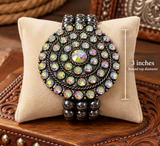 XL Bling concho bracelet with Navajo pearls