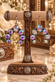 Bling AB Rhinestone squash blossom earrings