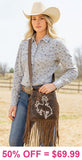 Western Genuine leather fringe bag bronc rider