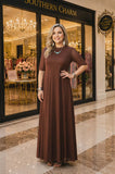 PRE-ORDER : Brown Mesh Dress with lining