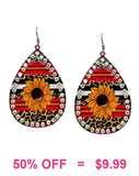 Sunflower Light Weight Bling Teardrop Earrings